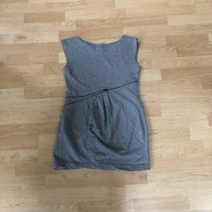 Gray Sleeveless Asymmetric Zip Mini Dress or Top